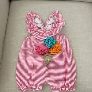 Mud Pie Baby Girl Ice Cream Romper Sz 9-12M